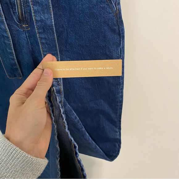 NWT Reformation Calypso Wide Leg Denim Jumpsuit size 0 - Picture 10 of 16